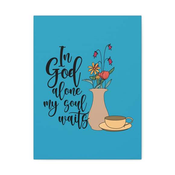 Scripture Sign In God Alone 1 Timothy 2:5 Light Blue Christian Wall Art Bible V